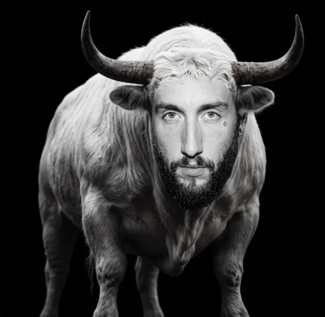 The White Bull — a bull with the face of the man